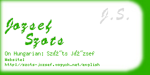 jozsef szots business card